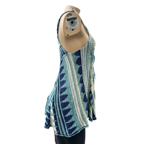 Free‎ People Madagascar Boho Chic Sleeveless Yarn Knit Tunic Tank Top Women S - Picture 8 of 14